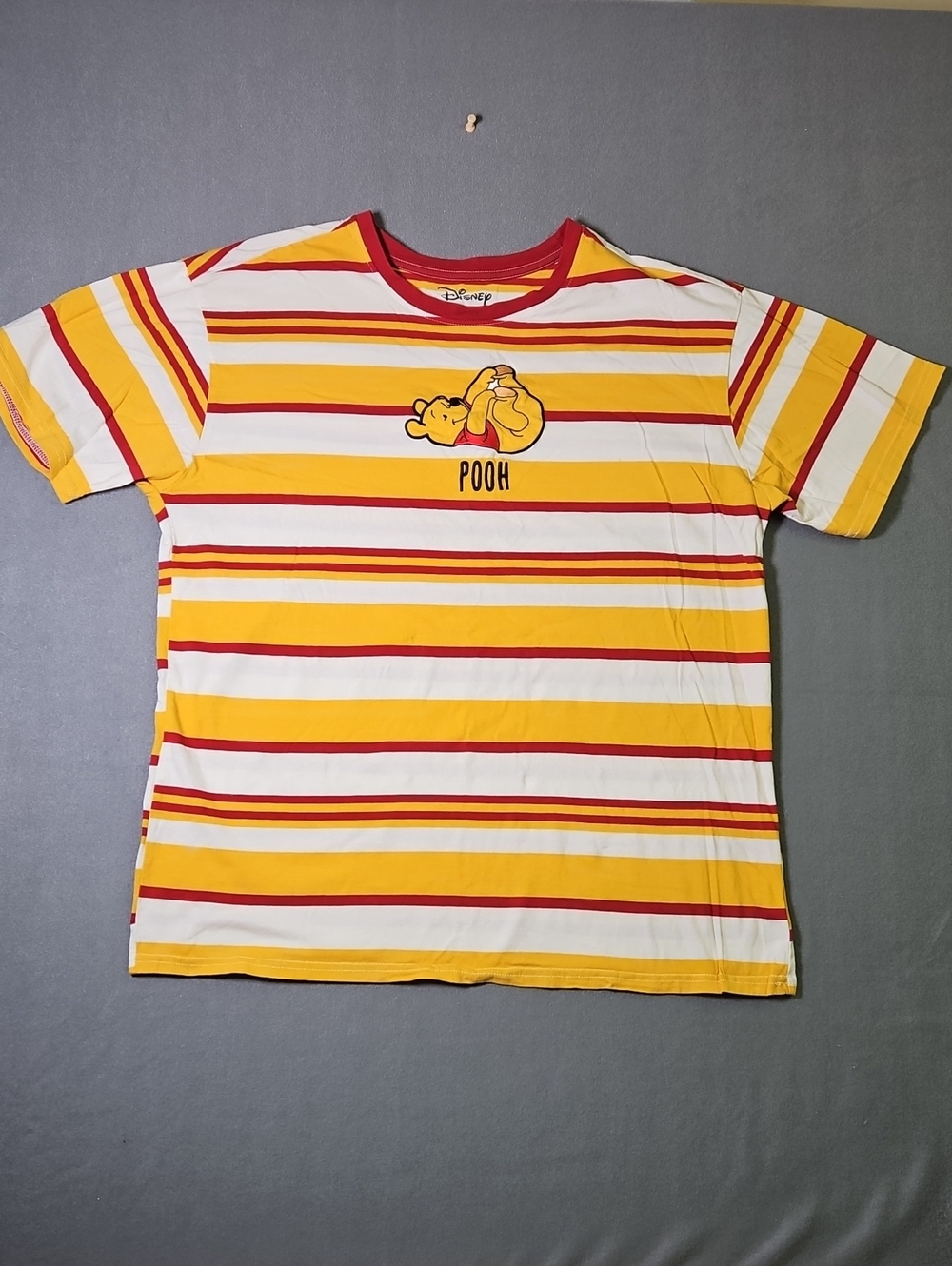 Disney Winnie The Pooh Striped Graphic T-Shirt - Men's Size Large (LG)
